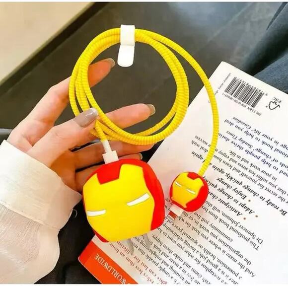 Iron Man iPhone Charger Cover Cable Protectors P05 - Picture 1 of 3